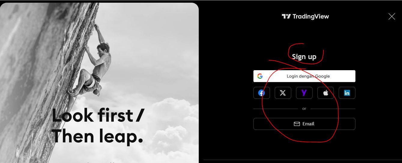 Đăng ký tài khoản trên tradingview
